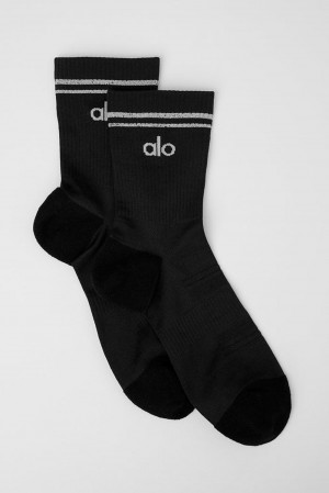 Calcetines Alo Yoga Unisex Half-Crew Performance Hombre Negras | Chile 09362-STYV