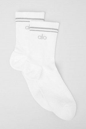 Calcetines Alo Yoga Unisex Half-Crew Performance Hombre Blancas | Chile 96513-YODN
