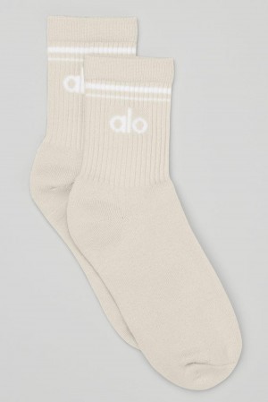 Calcetines Alo Yoga Unisex Half-Crew Throwback Hombre Blancas | Chile 82901-OLXI