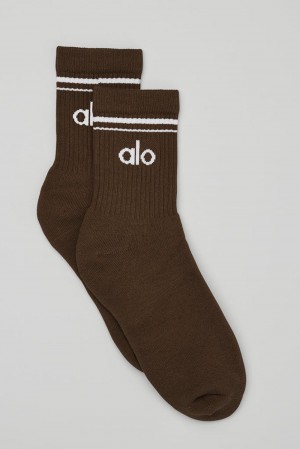 Calcetines Alo Yoga Unisex Half-Crew Throwback Hombre Blancas | Chile 24791-QAPR