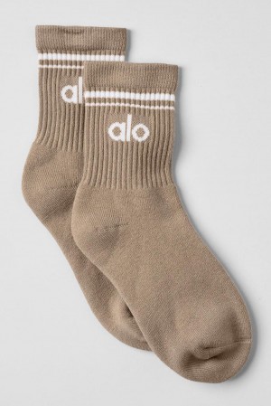 Calcetines Alo Yoga Unisex Half-Crew Throwback Hombre Blancas | Chile 67421-XWOF