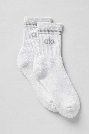 Calcetines Alo Yoga Unisex Half-Crew Throwback Hombre Blancas Gris | Chile 27869-NPTL