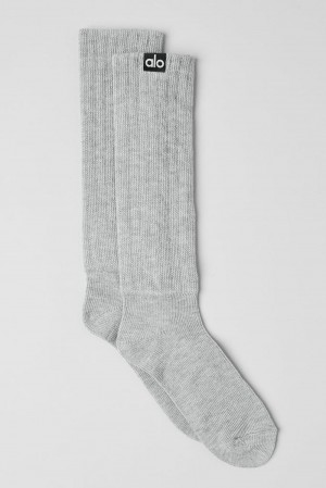 Calcetines Alo Yoga Unisex Scrunch Hombre Gris | Chile 96057-HUQA