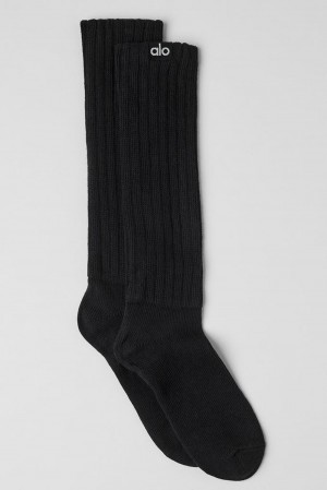 Calcetines Alo Yoga Unisex Scrunch Hombre Negras | Chile 42953-CVWT