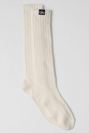 Calcetines Alo Yoga Unisex Scrunch Hombre Bone | Chile 79306-PVRE