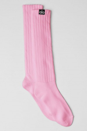 Calcetines Alo Yoga Unisex Scrunch Hombre Rosas | Chile 18427-RJEQ