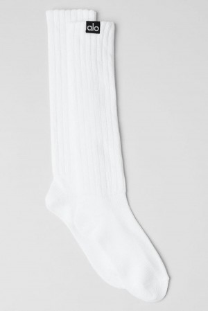 Calcetines Alo Yoga Unisex Scrunch Hombre Blancas | Chile 73962-LCPW