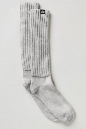 Calcetines Alo Yoga Unisex Washed Scrunch Hombre Gris Azules | Chile 93126-TXPF
