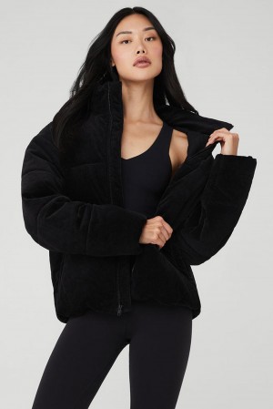 Chaqueta Puffer Alo Yoga Corduroy Stage Mujer Negras | Chile 49631-KNFV