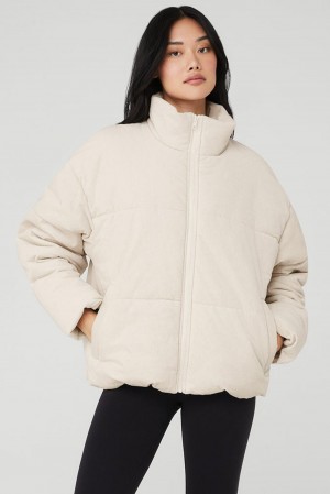 Chaqueta Puffer Alo Yoga Corduroy Stage Mujer Bone | Chile 43896-EBHL