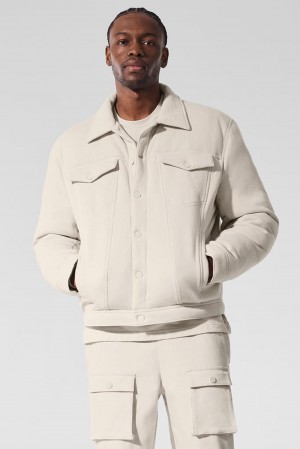 Chaquetas Alo Yoga Ease Trucker Hombre Bone | Chile 09456-PBZN