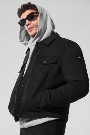 Chaquetas Alo Yoga Ease Trucker Hombre Negras | Chile 10348-YXEM
