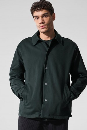 Chaquetas Alo Yoga Edition Sueded Hombre Verde | Chile 38145-GUKL