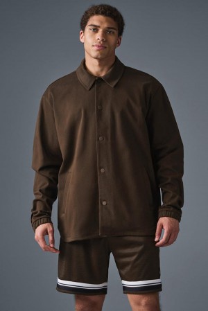 Chaquetas Alo Yoga Edition Sueded Hombre Espresso | Chile 34628-QFPR