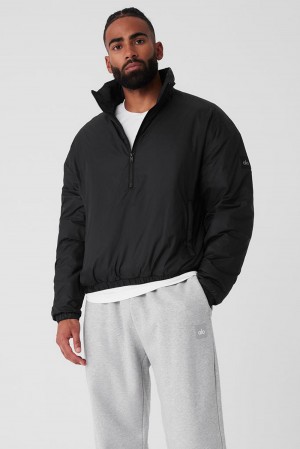Chaquetas Alo Yoga Latitude Light Weight 1/2 Zip Pullover Hombre Negras | Chile 26931-GRJI