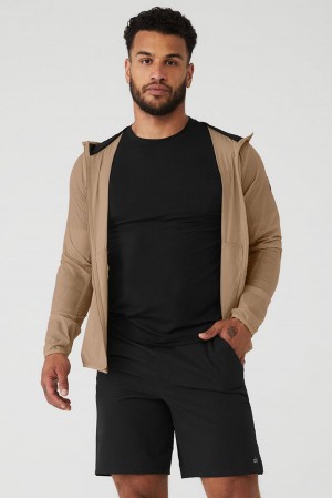 Chaquetas Alo Yoga Repeat Running Hombre Gravel | Chile 05897-VJDN