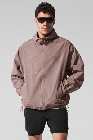 Chaquetas Alo Yoga Vantage Nylon Ripstop Track Hombre Mushroom | Chile 60927-GWCU