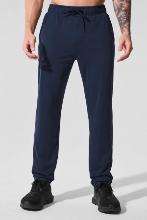 Pantalon Alo Yoga Conquer Pulse Hombre Azul Marino | Chile 51862-CDNH