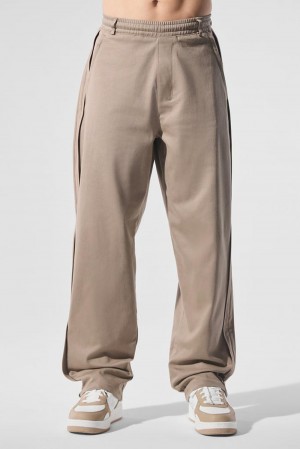 Pantalon Alo Yoga Edition Sueded Straight Leg Hombre Gravel | Chile 83762-DPXV