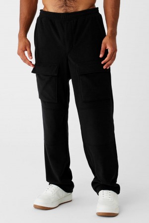 Pantalon Alo Yoga Polar Fleece Ridge Cargos Hombre Negras | Chile 81927-ESIV
