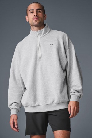 Pullover Alo Yoga Accolade 1/4 Zip Hombre Gris | Chile 86924-MPOX