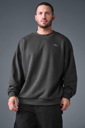 Pullover Alo Yoga Accolade Crew Neck Hombre Anthracite | Chile 39507-COAW