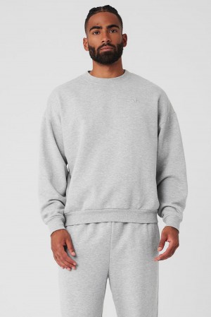 Pullover Alo Yoga Accolade Crew Neck Hombre Gris | Chile 67051-LFHV