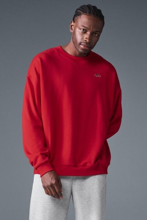 Pullover Alo Yoga Accolade Crew Neck Hombre Rojas | Chile 97063-BYKW