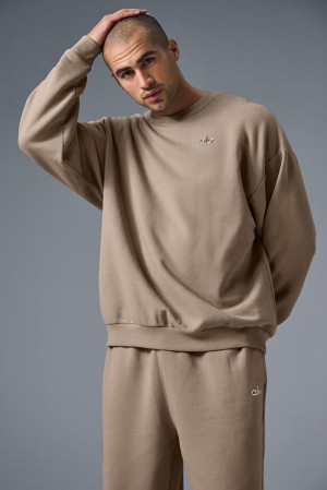 Pullover Alo Yoga Accolade Crew Neck Hombre Gravel | Chile 01274-NZAP