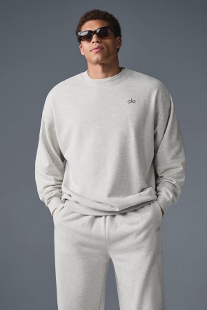 Pullover Alo Yoga Accolade Crew Neck Hombre Blancas | Chile 93460-LJYB