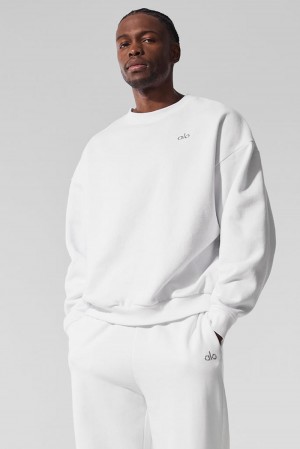 Pullover Alo Yoga Accolade Crew Neck Hombre Blancas | Chile 70938-WUHL