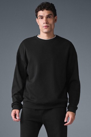 Pullover Alo Yoga Chill Crew Neck Hombre Negras | Chile 24051-WCVL