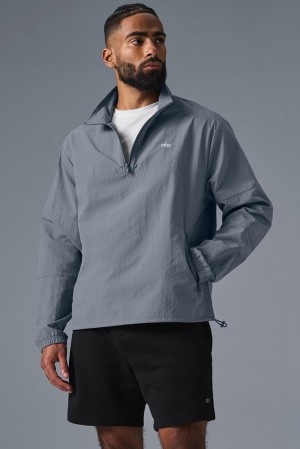 Pullover Alo Yoga Lightweight Takeaway Track Hombre Gris | Chile 12765-WXUK