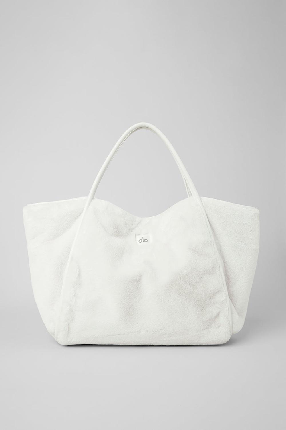 Bolso Tote Alo Yoga Faux Fur Mujer Ivory | Chile  58760-LVWU