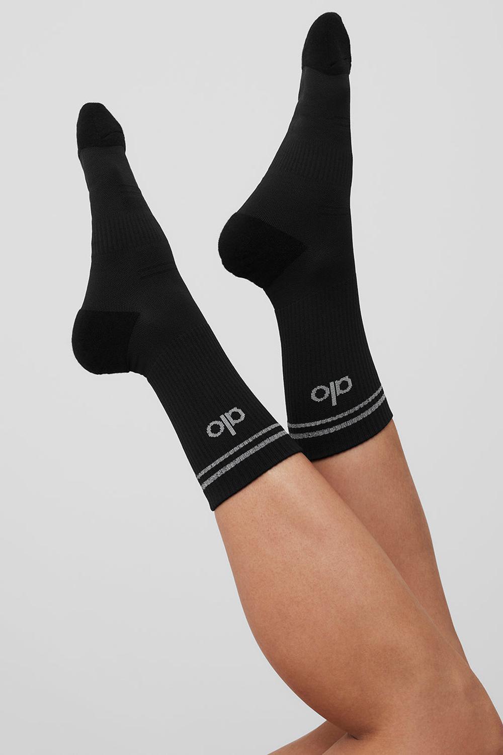 Calcetines Alo Yoga Unisex Half-Crew Performance Hombre Negras | Chile  09362-STYV