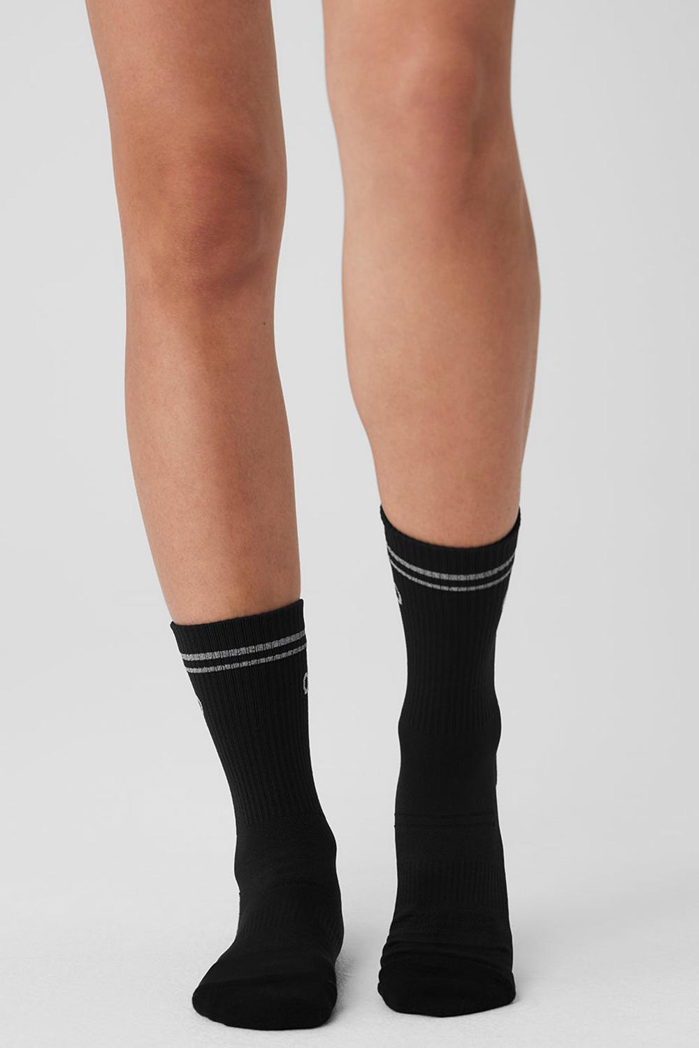 Calcetines Alo Yoga Unisex Half-Crew Performance Hombre Negras | Chile  09362-STYV