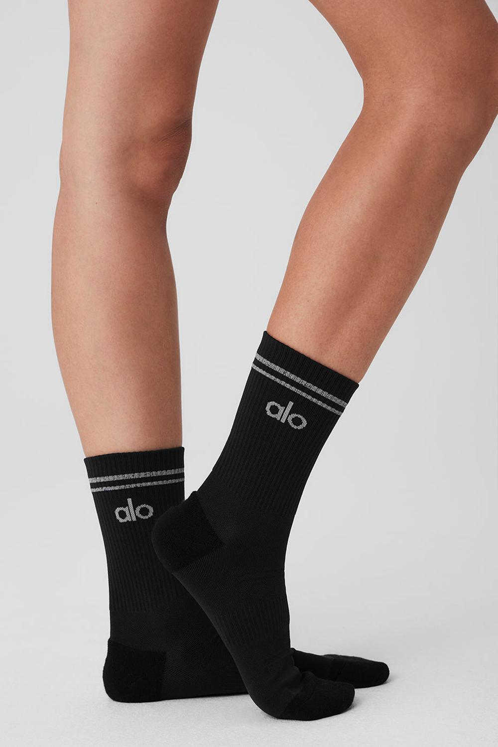 Calcetines Alo Yoga Unisex Half-Crew Performance Hombre Negras | Chile  09362-STYV