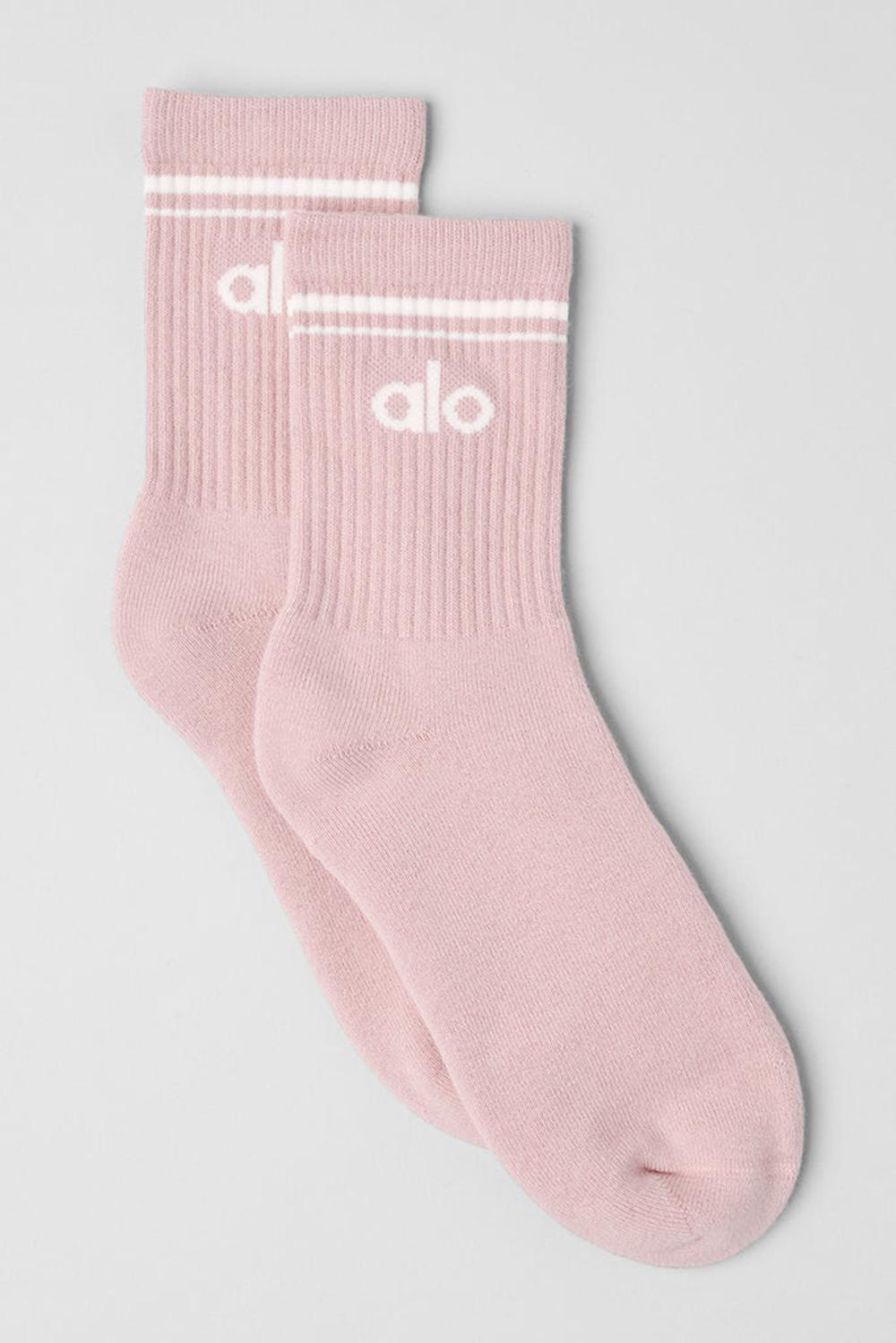 Calcetines Alo Yoga Unisex Half-Crew Throwback Hombre Rosas Blancas | Chile  73561-ZMEA