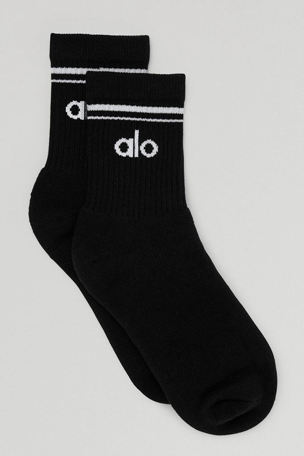 Calcetines Alo Yoga Unisex Half-Crew Throwback Hombre Negras Blancas | Chile  56784-NWIL