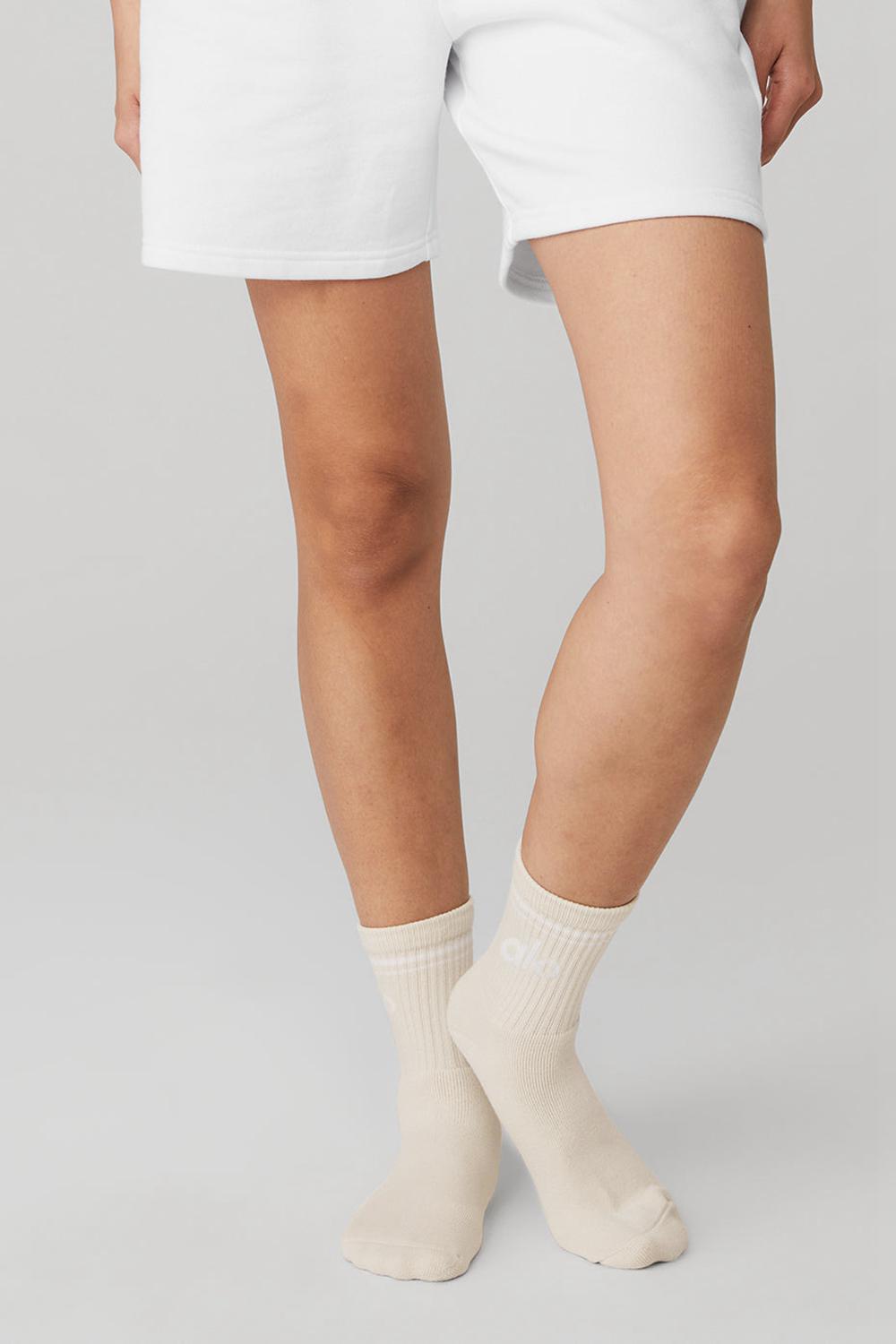 Calcetines Alo Yoga Unisex Half-Crew Throwback Hombre Blancas | Chile  82901-OLXI
