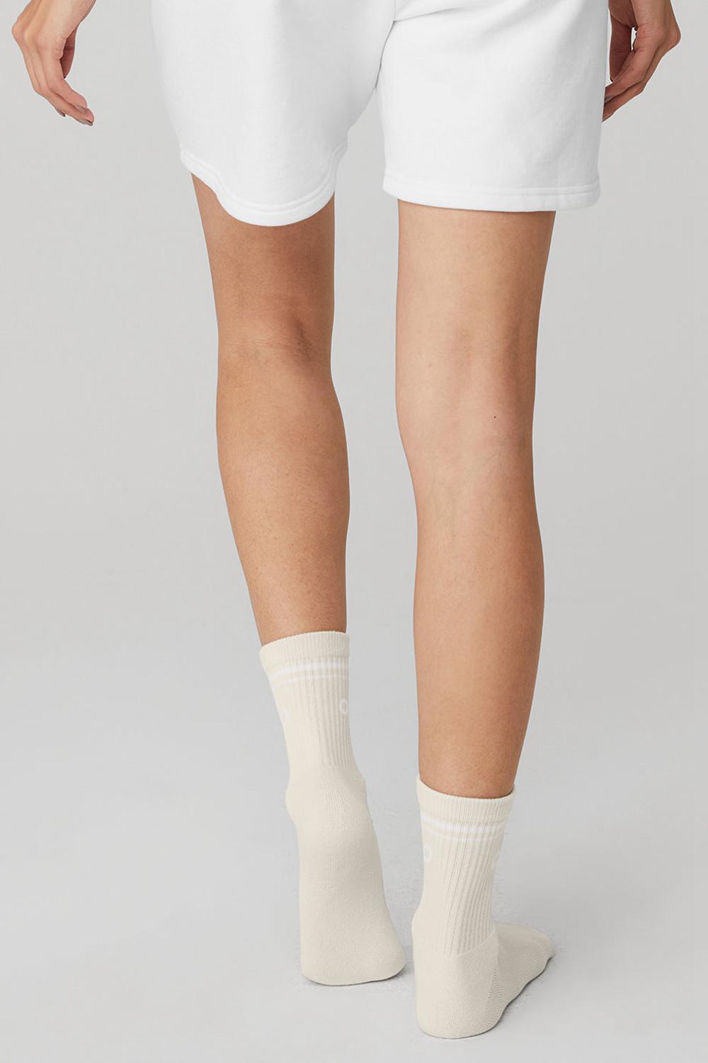 Calcetines Alo Yoga Unisex Half-Crew Throwback Hombre Blancas | Chile  82901-OLXI