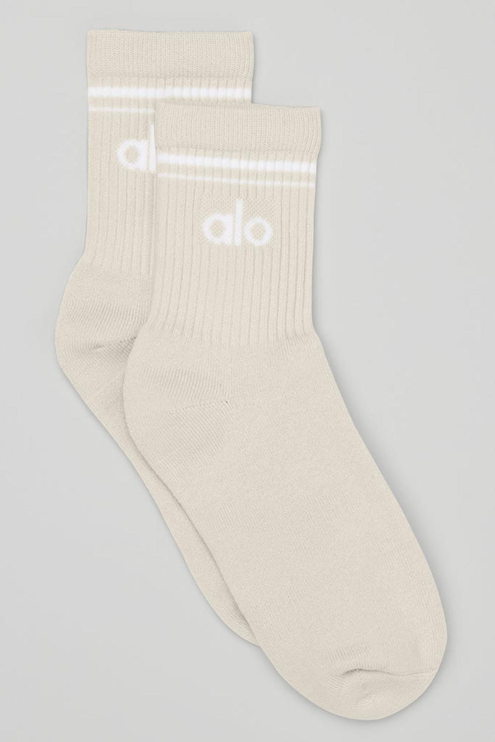 Calcetines Alo Yoga Unisex Half-Crew Throwback Hombre Blancas | Chile  82901-OLXI