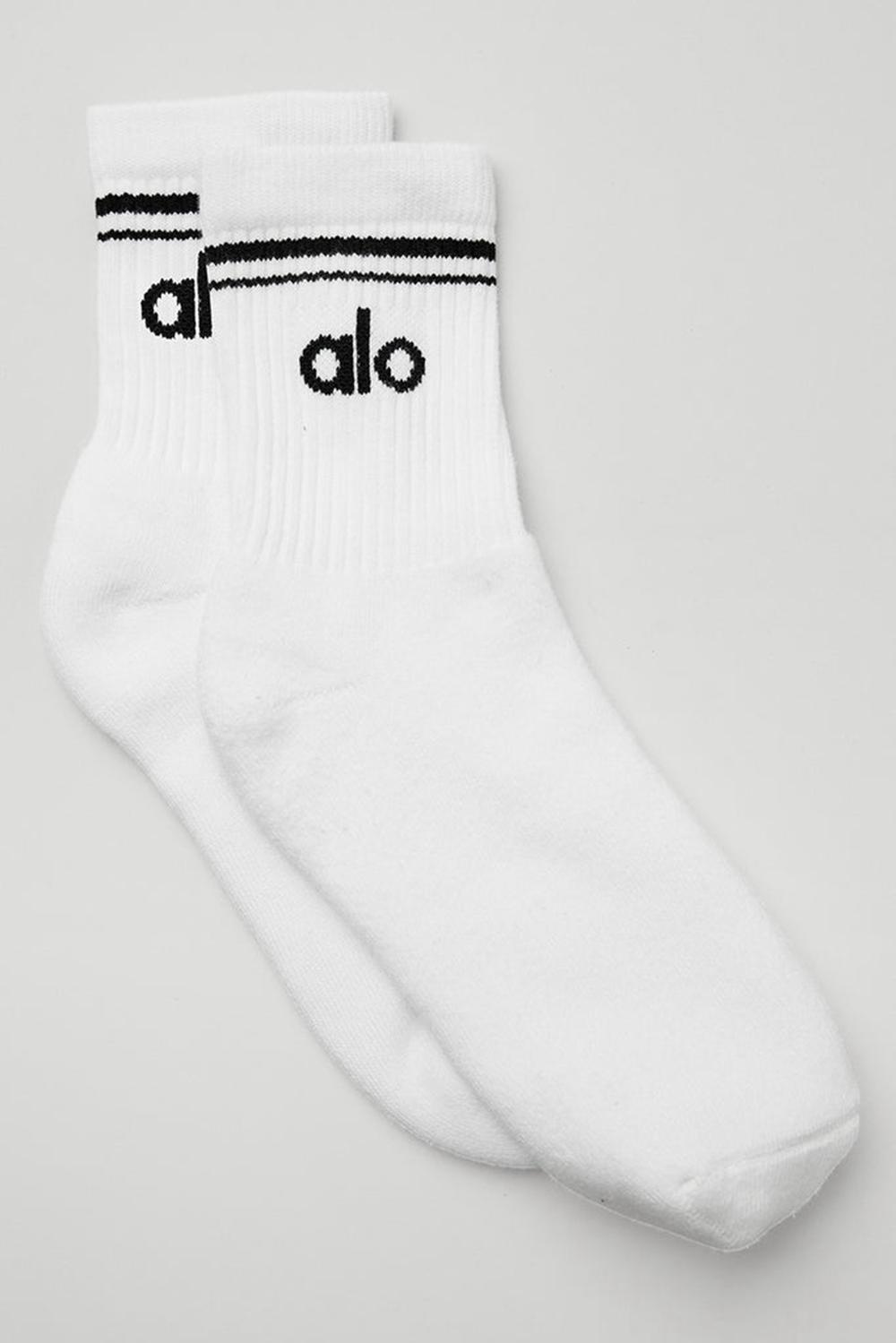 Calcetines Alo Yoga Unisex Half-Crew Throwback Hombre Blancas Negras | Chile  83125-CVSG