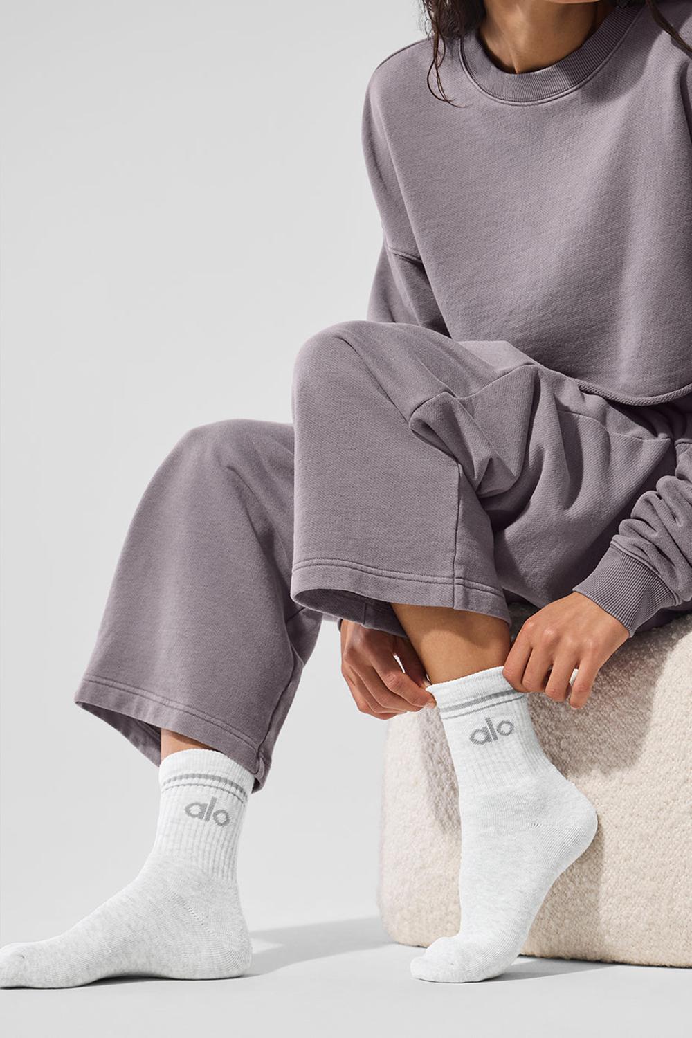Calcetines Alo Yoga Unisex Half-Crew Throwback Hombre Blancas Gris | Chile  27869-NPTL