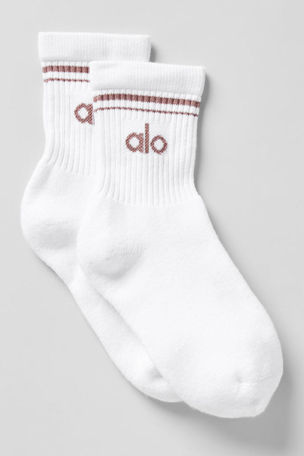 Calcetines Alo Yoga Unisex Half-Crew Throwback Hombre Blancas | Chile  18753-RQUL