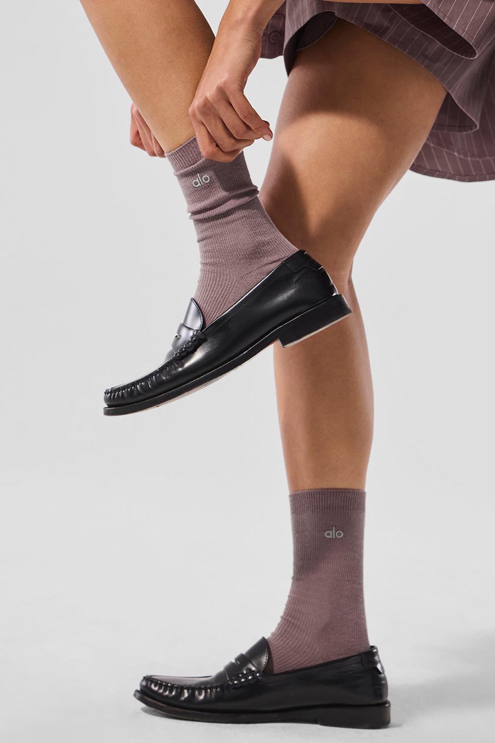 Calcetines Alo Yoga Unisex Half-Crew Understated Hombre Mushroom | Chile  41392-YMCX