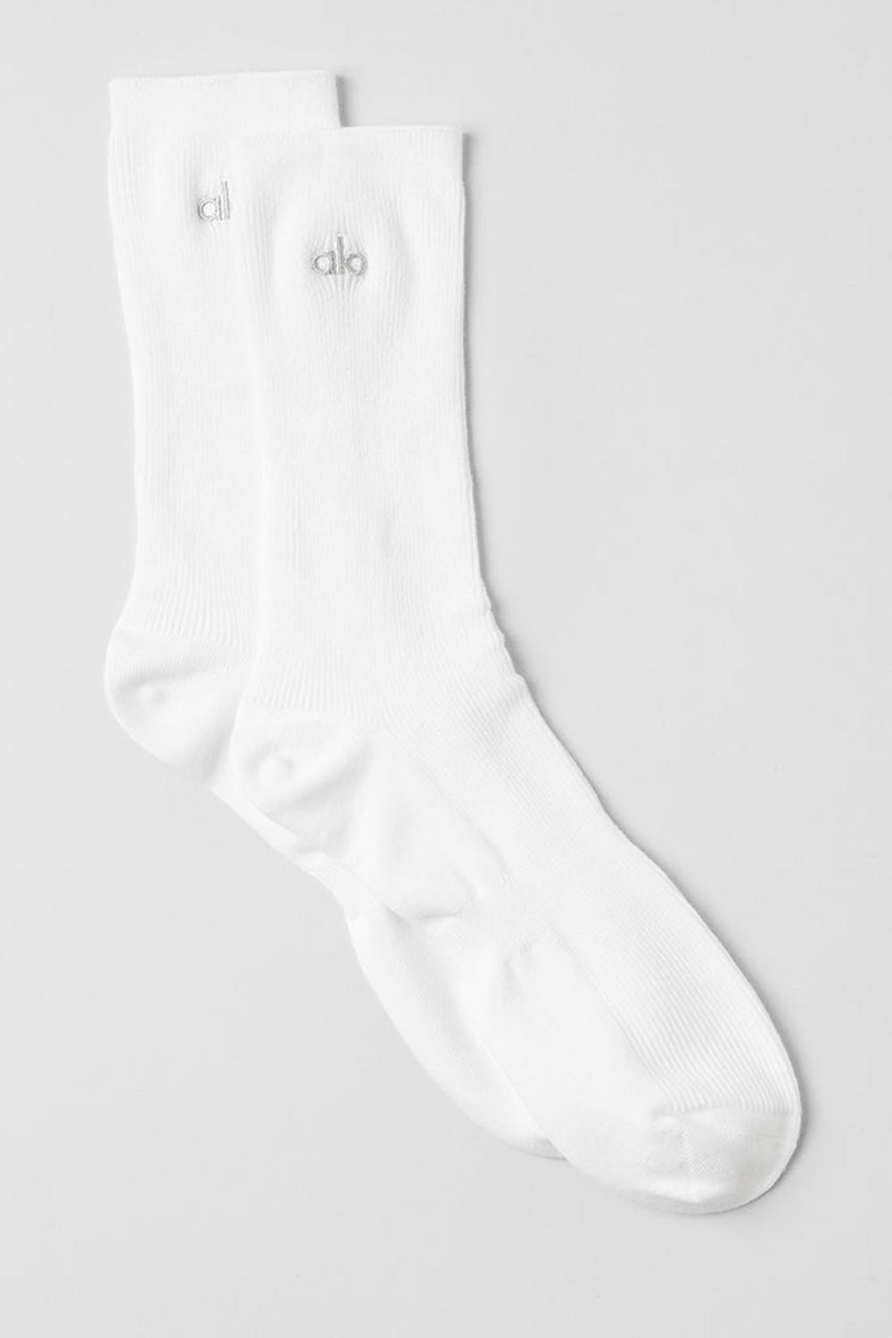 Calcetines Alo Yoga Unisex Half-Crew Understated Hombre Blancas | Chile  90217-LWCJ