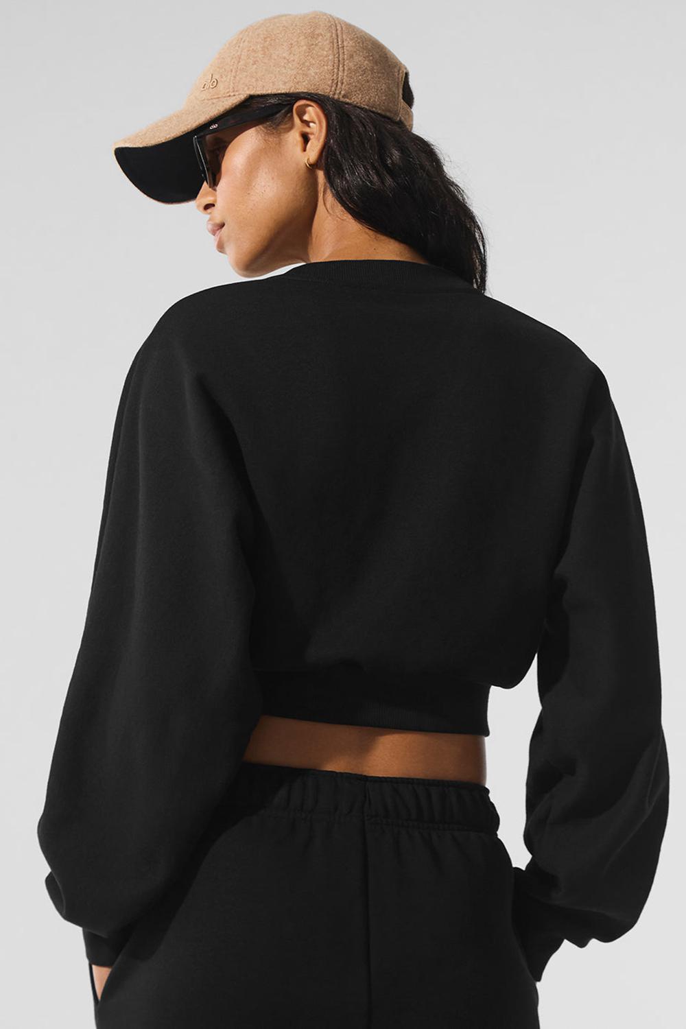 Camisa Recortada Alo Yoga Accolade Crewneck Mujer Negras | Chile  69471-CZJH