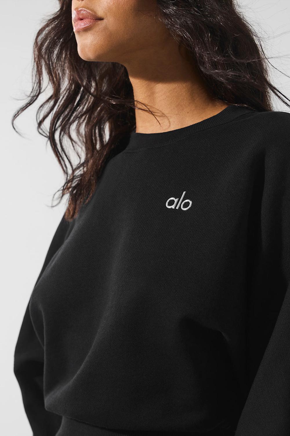 Camisa Recortada Alo Yoga Accolade Crewneck Mujer Negras | Chile  69471-CZJH