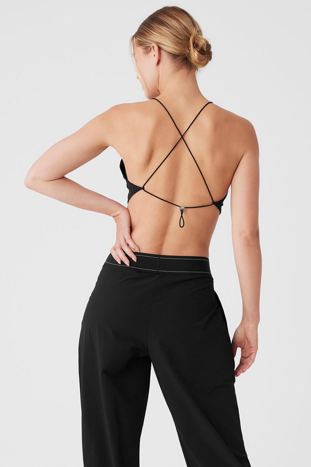 Camiseta Sin Mangas Running Alo Yoga Cropped Megastar Mujer Negras | Chile  02815-XQOC